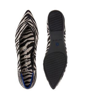 Rothy's The Point Black Zebra Flats Size 5